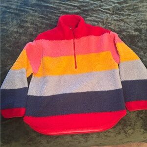 Old Navy Bright Fleece/Sherpa half zip pullover.